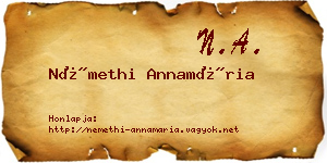 Némethi Annamária névjegykártya