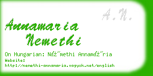 annamaria nemethi business card